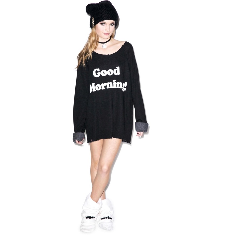 Good Morning Wildfox Oversized Sweater Sz Sm